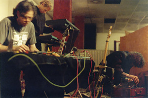 Solid Eye performs at the first sound. concert at Sacred Grounds in San Pedro, January 1999 (photo by Cindy Bernard)