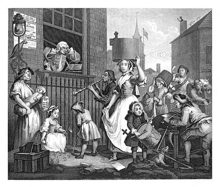 William Hogarth, The Enraged Musician, 1741