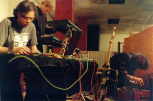 Solid Eye performs at the first sound. concert at Sacred Grounds in San Pedro, January 1999 (photo by Cindy Bernard)
