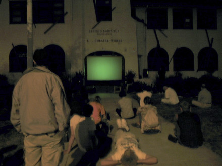 Cindy Bernard and Joseph Hammer, projections+sound, Beyond Baroque, Los Angeles, August 19, 2001