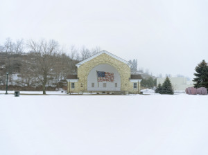 Cindy Bernard, Lake Park Bandshell aka Veterans Park Bandshell (Edwin and Mary Jaehnig, 1934; American Flag, 1985) Port Washington, Wisconsin, 2004