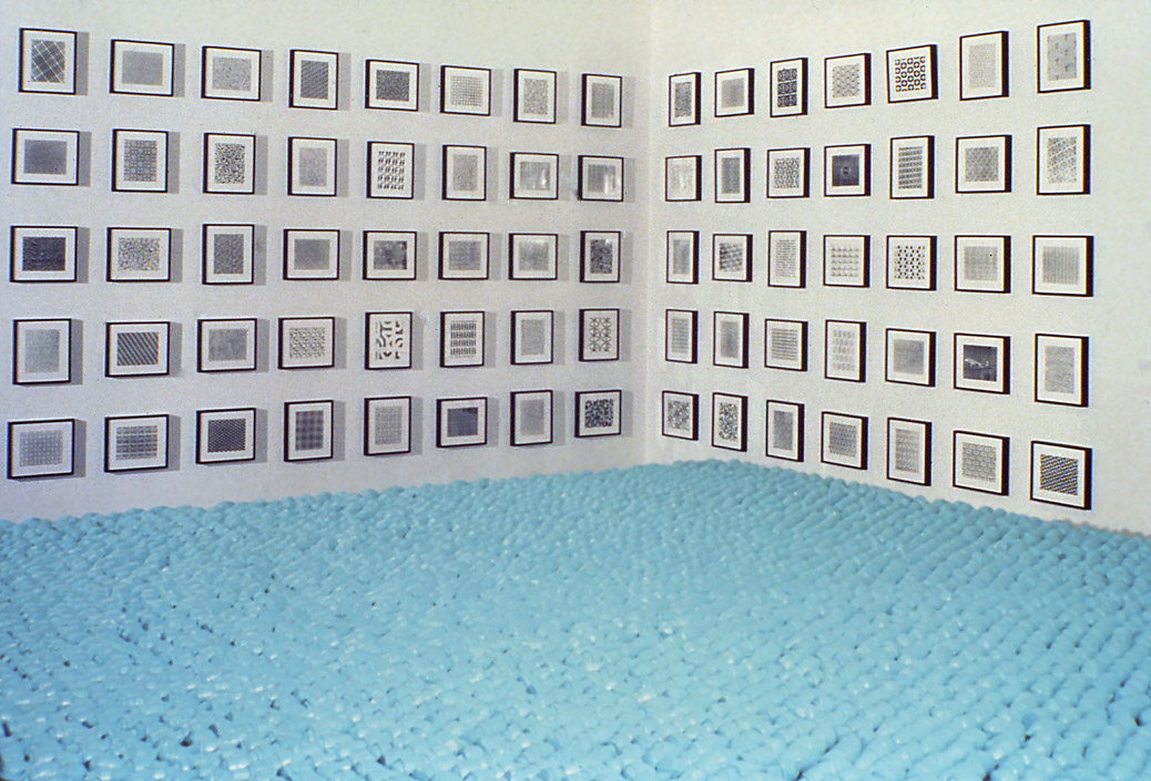 Cindy Bernard, Installation view, Security Envelope Grid (1-75), Whitney Biennial, 1989